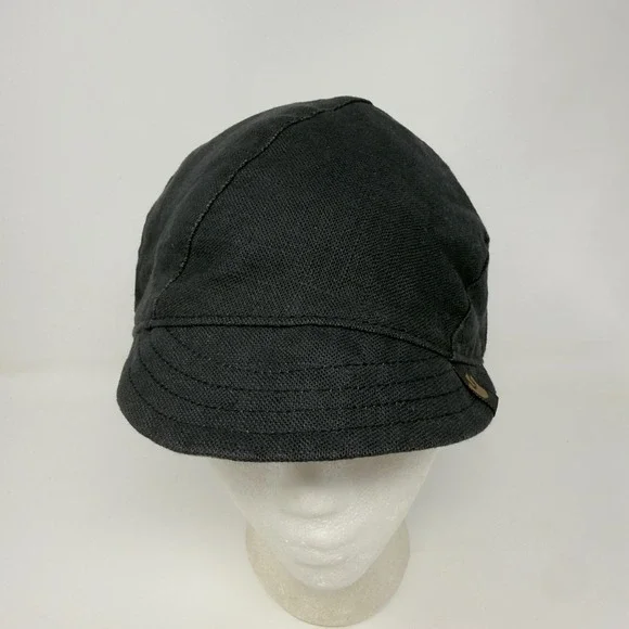Goorin Bros Reversible Newsboy Cap Black & Grey Pinstripe Cotton Flat Hat Size M - Picture 2 of 15
